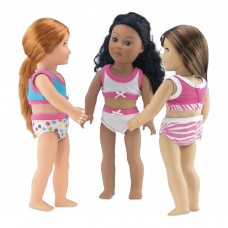 18 Inch Doll Clothes | Trendy and Colorful 6-Piece Underwear Set, Includes 3 Bras and 3 Panties | Fits American Girl Dolls   